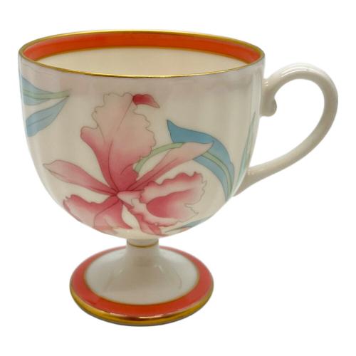 香蘭社 (コウランシャ) カップ&ソーサー ホワイト×ピンク 花柄 カトレア