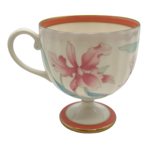 香蘭社 (コウランシャ) カップ&ソーサー ホワイト×ピンク 花柄 カトレア