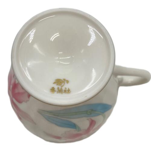 香蘭社 (コウランシャ) カップ&ソーサー ホワイト×ピンク 花柄 カトレア
