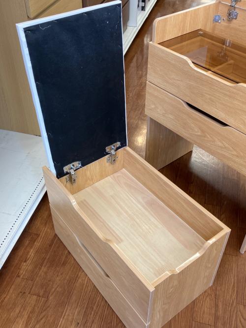 チェスト型ドレッサー チェア付 ナチュラル