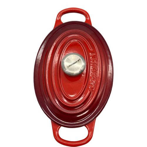 LE CREUSET (ルクルーゼ) 楕円両手鍋 17cm レッド シグニチャー・ココット・オーバル
