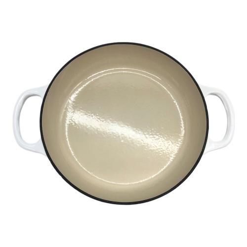 LE CREUSET (ルクルーゼ) 両手鍋 ホワイト シグニチャー ビュッフェ・キャセロール スノーフレーク