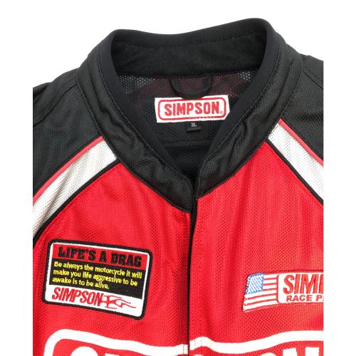 SIMPSON (シンプソン) メッシュジャケット SJ-5117 メンズ SIZE 3L レッド×ブラック