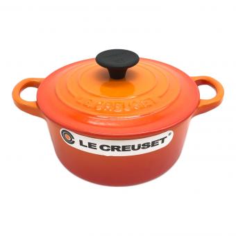 LE CREUSET (ルクルーゼ) 両手鍋 16cm オレンジ トラディション ココットロンド