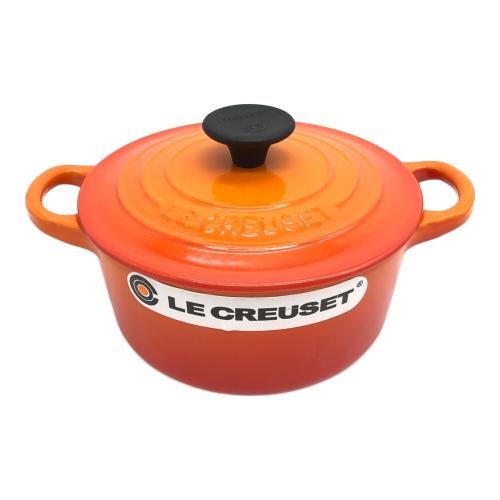 LE CREUSET (ルクルーゼ) 両手鍋 16cm オレンジ トラディション ココットロンド
