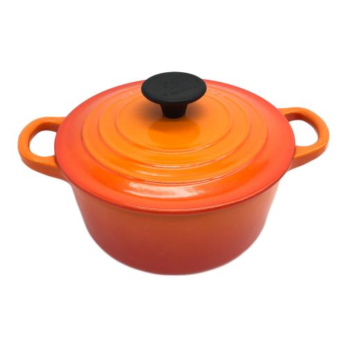LE CREUSET (ルクルーゼ) 両手鍋 16cm オレンジ トラディション ココットロンド
