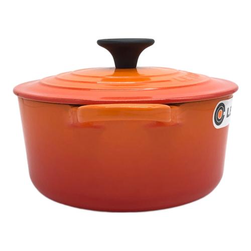 LE CREUSET (ルクルーゼ) 両手鍋 16cm オレンジ トラディション ココットロンド