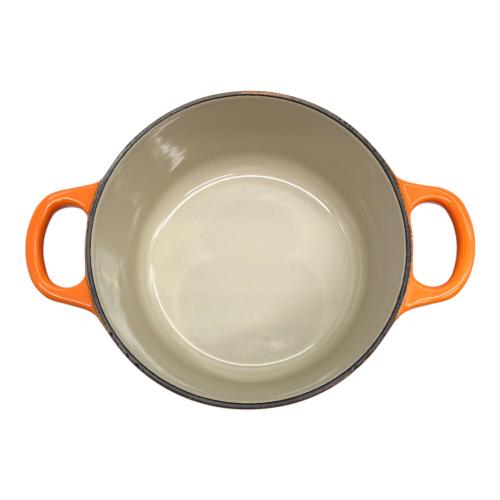 LE CREUSET (ルクルーゼ) 両手鍋 16cm オレンジ トラディション ココットロンド