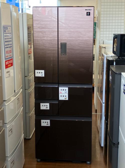 SHARP (シャープ) 6ドア冷蔵庫 SJ-AF50F-T 2019年製 Wi-Fi機能/プラズマクラスター機能搭載 502L