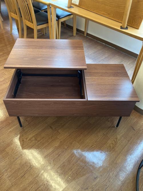 リフティングテーブル  ブラウン　引き出し付