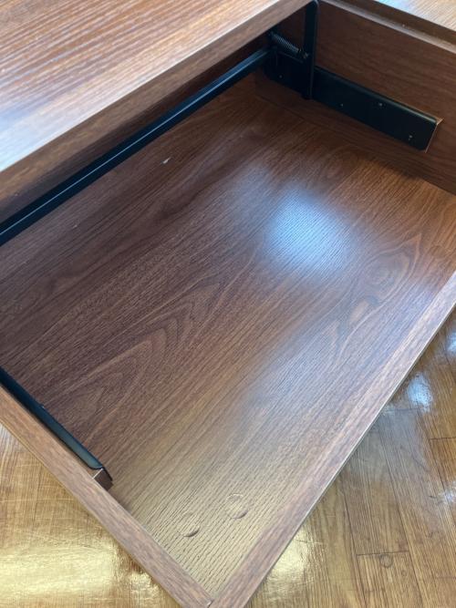 リフティングテーブル  ブラウン　引き出し付