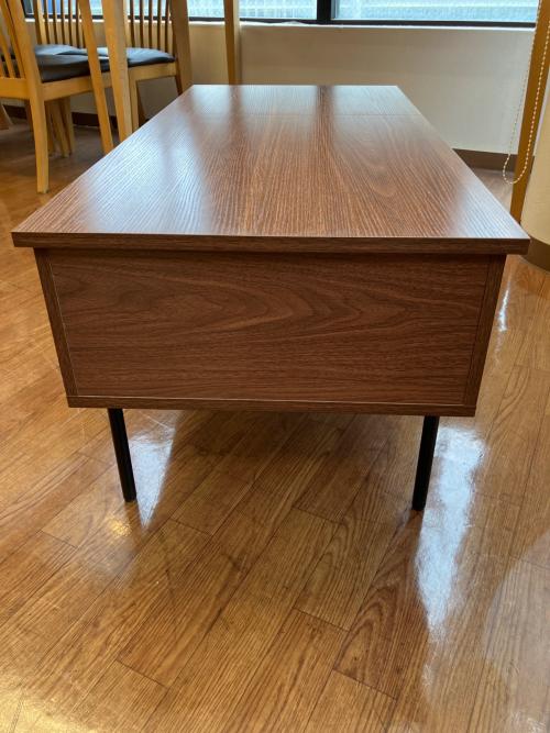 リフティングテーブル  ブラウン　引き出し付