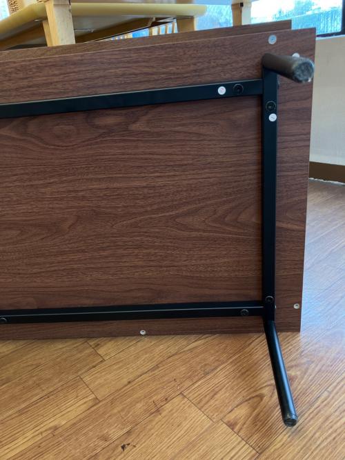 リフティングテーブル  ブラウン　引き出し付