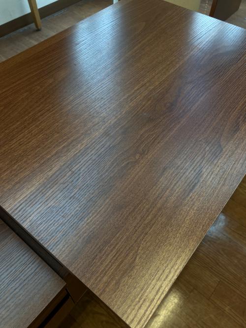 リフティングテーブル  ブラウン　引き出し付