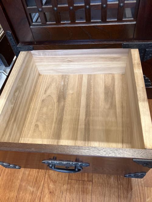 民芸箪笥　和箪笥　サイドボード ブラウン　3枚扉 引き出し付き