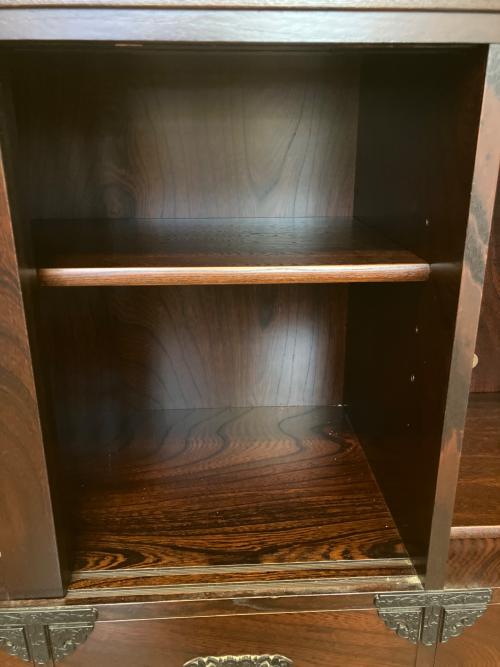 民芸箪笥　和箪笥　サイドボード ブラウン　3枚扉 引き出し付き