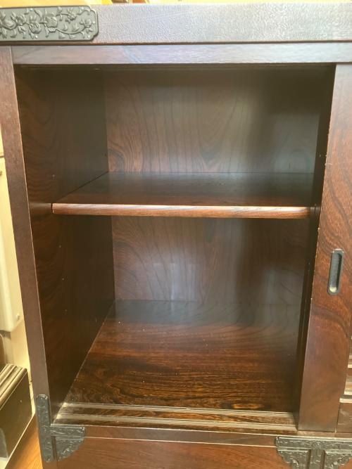 民芸箪笥　和箪笥　サイドボード ブラウン　3枚扉 引き出し付き