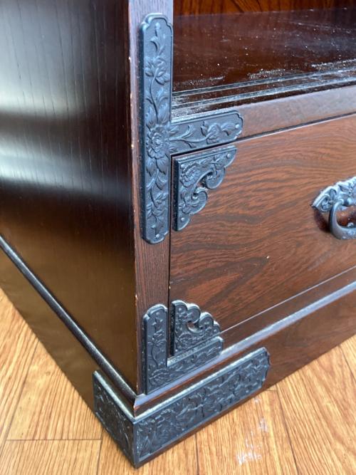 民芸箪笥　和箪笥　サイドボード ブラウン　3枚扉 引き出し付き