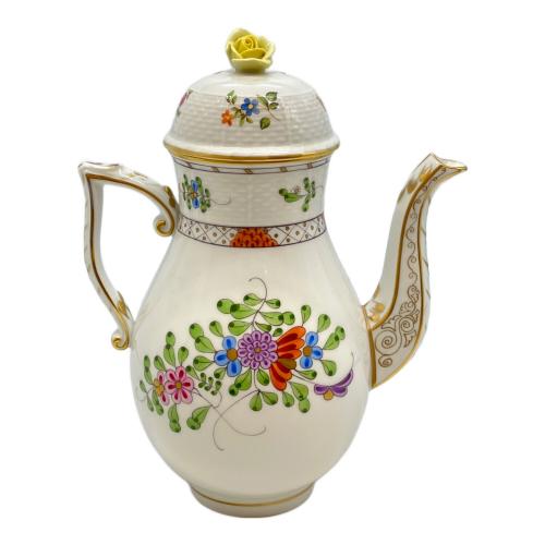 Herend (ヘレンド) コーヒーポット 花柄 ホワイト インドの華