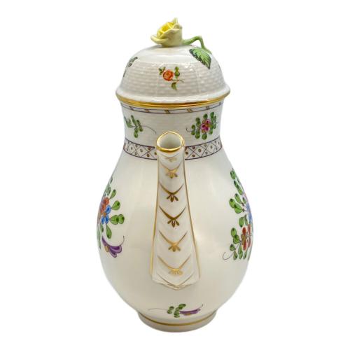 Herend (ヘレンド) コーヒーポット 花柄 ホワイト インドの華