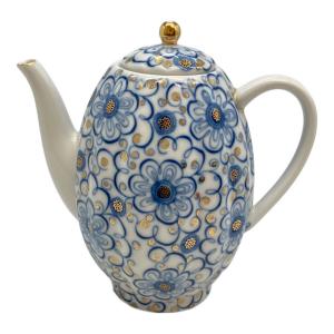 imperial porcelain (インペリアルポーセリン) ティーポット ホワイト×ブルー Bindweed