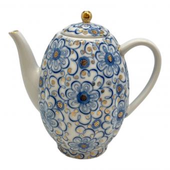imperial porcelain (インペリアルポーセリン) ティーポット ホワイト×ブルー Bindweed