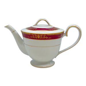 Noritake (ノリタケ) ティーポット ホワイト×レッド ゴールドメア