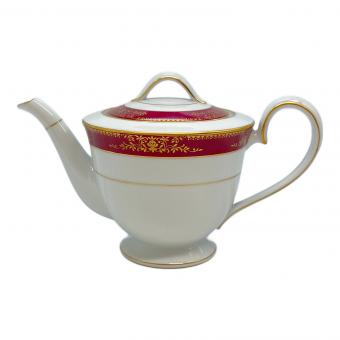 Noritake (ノリタケ) ティーポット ホワイト×レッド ゴールドメア