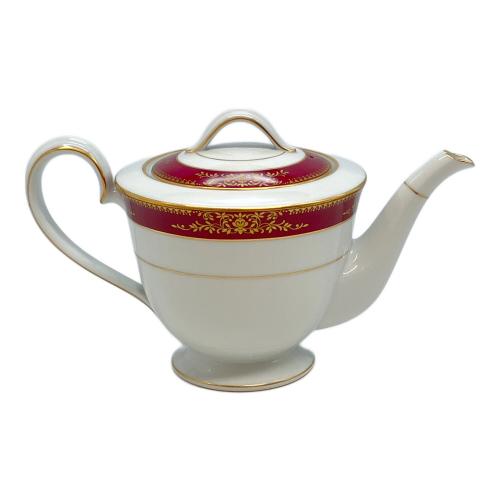 Noritake (ノリタケ) ティーポット ホワイト×レッド ゴールドメア