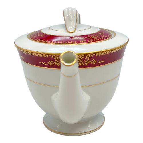 Noritake (ノリタケ) ティーポット ホワイト×レッド ゴールドメア