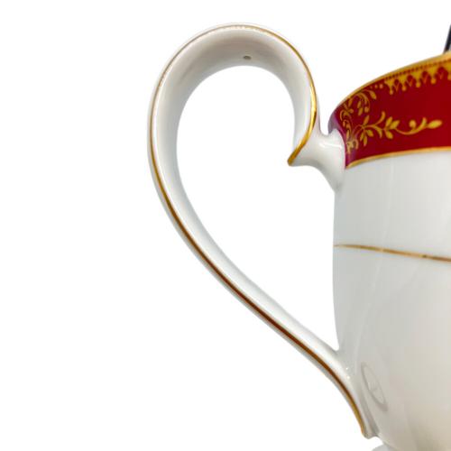 Noritake (ノリタケ) ティーポット ホワイト×レッド ゴールドメア