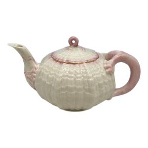 BELLEEK（ベリーク） ティーポット ホワイト×ピンク ネプチューン