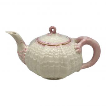 BELLEEK（ベリーク） ティーポット ホワイト×ピンク ネプチューン