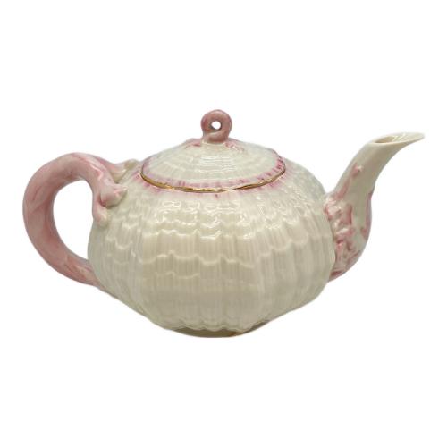 BELLEEK（ベリーク） ティーポット ホワイト×ピンク ネプチューン