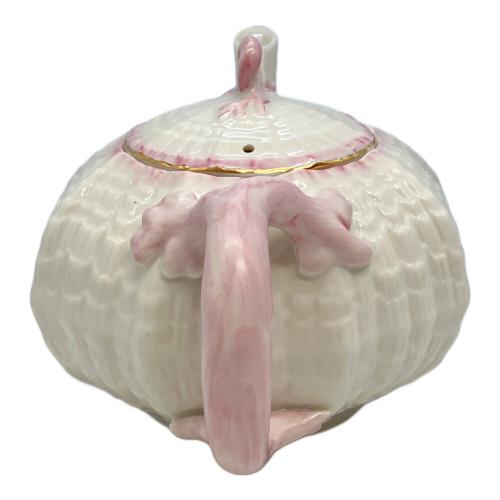 BELLEEK（ベリーク） ティーポット ホワイト×ピンク ネプチューン