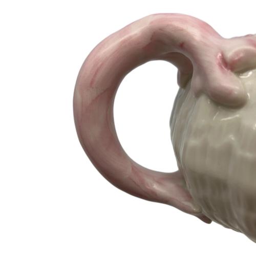 BELLEEK（ベリーク） ティーポット ホワイト×ピンク ネプチューン