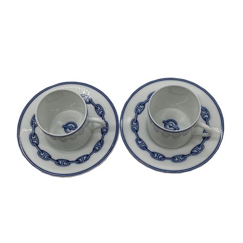 HERMES (エルメス) デミタスカップ&ソーサー シェーヌダンクル 2Pセット