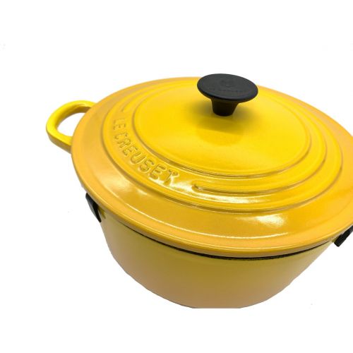 LE CREUSET (ルクルーゼ) 両手鍋 ココットロンド イエロー 未使用品