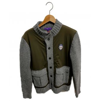 BEAMS GOLF PURPLE LABEL 防風ニットブルゾン メンズ SIZE S グレー×オリーブ