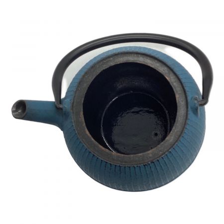 南部鉄器 (ナンブテッキ) 鉄瓶急須 サビ付き 茶こし欠品 ターコイズブルー
