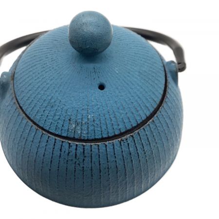 南部鉄器 (ナンブテッキ) 鉄瓶急須 サビ付き 茶こし欠品 ターコイズブルー