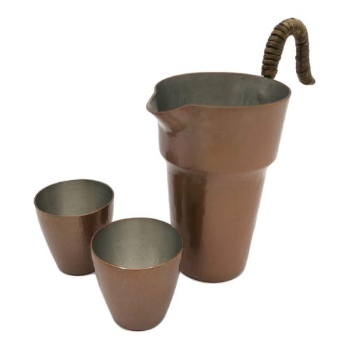 富貴堂 酒器揃 ちろり×1・ぐい呑み×2 銅器