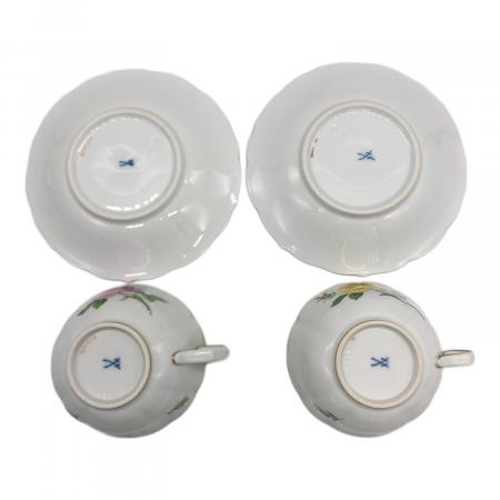 Meissen (マイセン) カップ&ソーサー ピンクローズ&イエローローズ