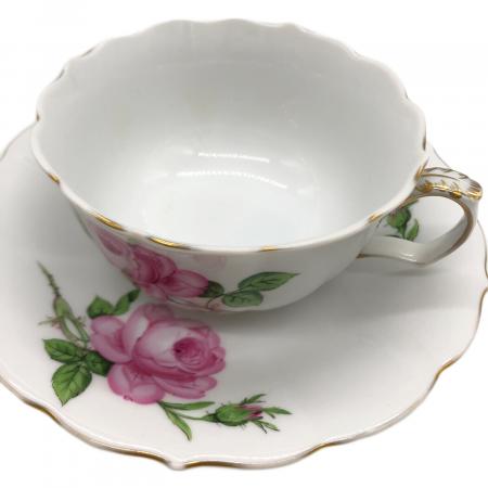 Meissen (マイセン) カップ&ソーサー ピンクローズ&イエローローズ