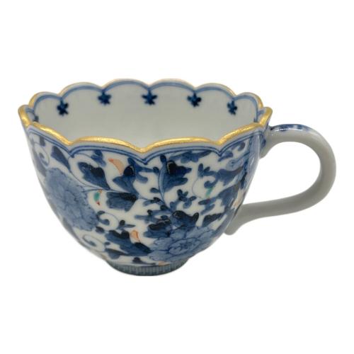 九谷焼 (クタニヤキ) 珈琲碗皿 牡丹唐草 山本長左作