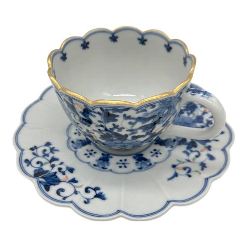 九谷焼 (クタニヤキ) 珈琲碗皿 牡丹唐草 山本長左作