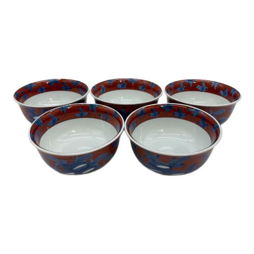 源右衛門窯 (ゲンエモンガマ) 丼 赤濃牡丹絵