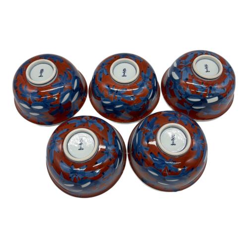 源右衛門窯 (ゲンエモンガマ) 丼 赤濃牡丹絵