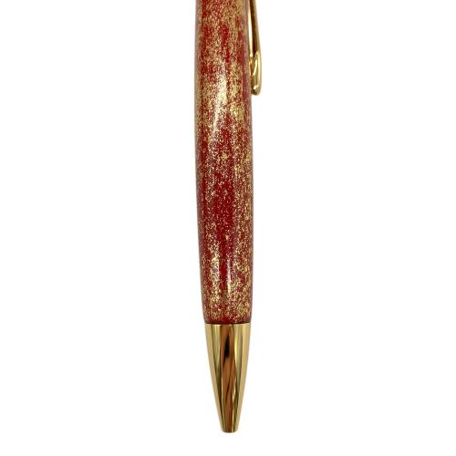 輪島塗 (ワジマヌリ) ボールペン 金散らし レッド×ゴールド