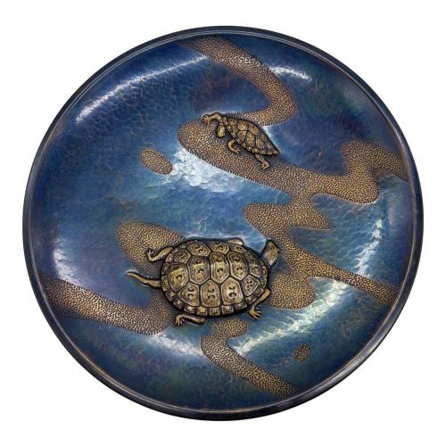 玉川堂 飾り皿 双亀